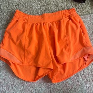 Highlighter Orange hotty hot lululemon shorts